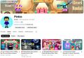 A screenshot of Pinkio's YouTube channel on April 22nd, 2026.